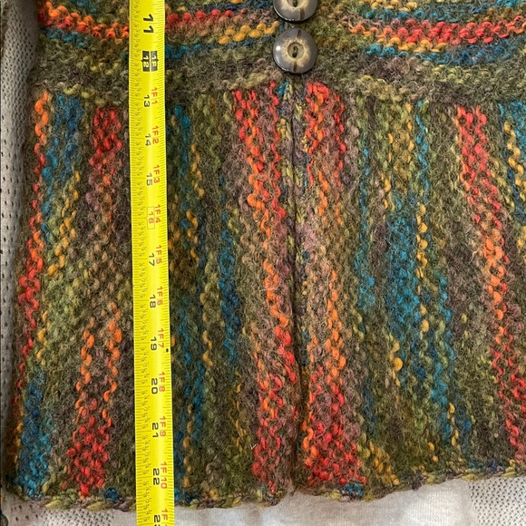 TALBOTS Y2K Wool Mohair Blend Multicolor Chunky Knit Cardigan size S petite - Picture 13 of 15
